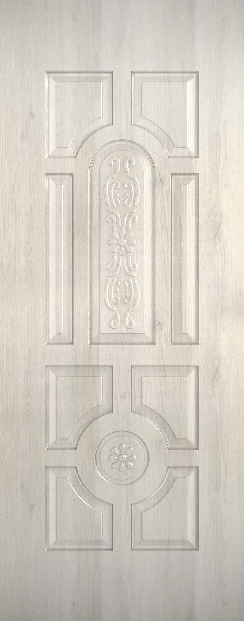 رویه درب ملامینه مدل کسری گلدار رنگ ون سفید