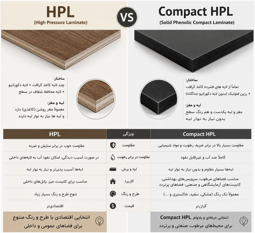 فرق HPL با Compact HPL