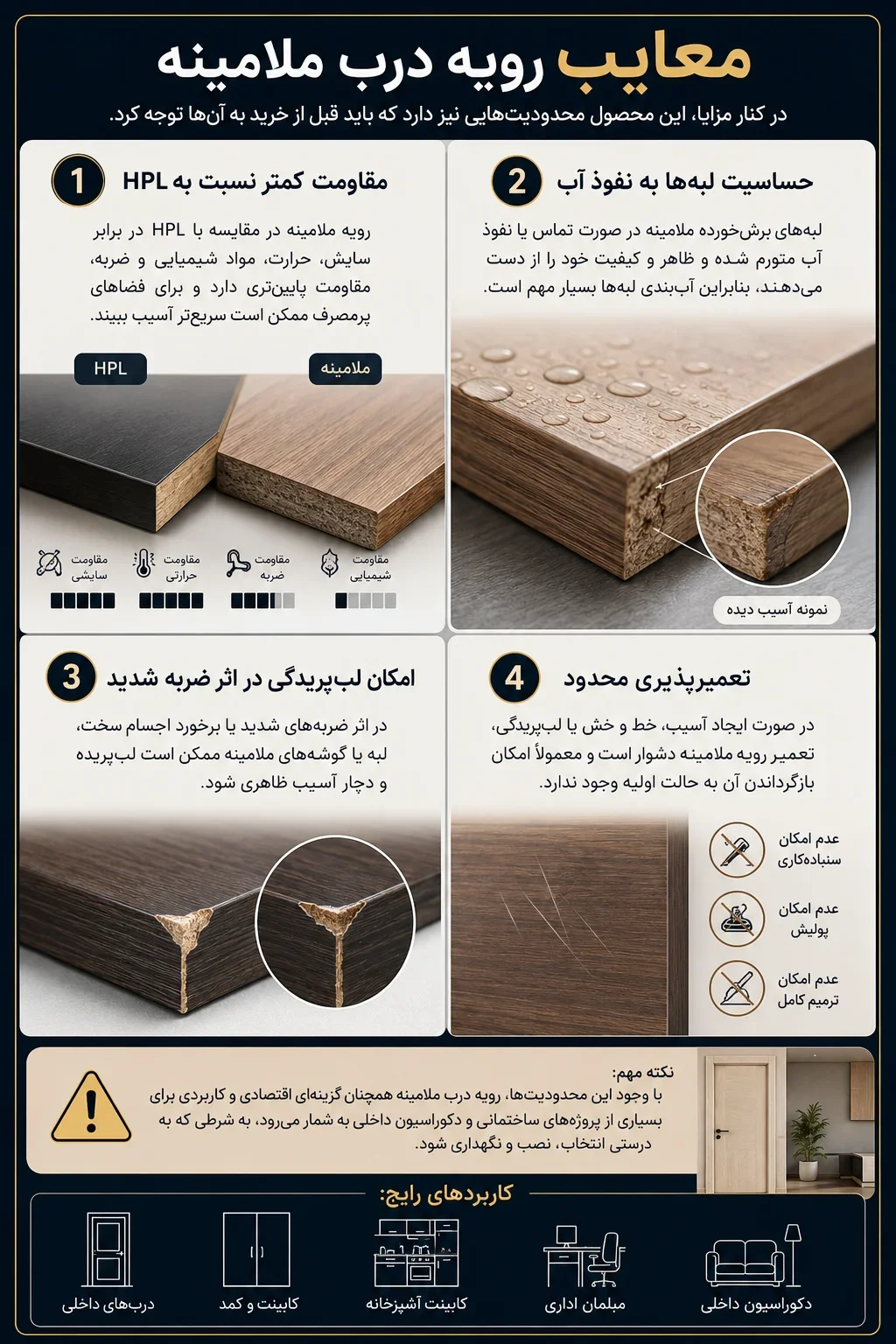 معایب رویه درب ملامینه